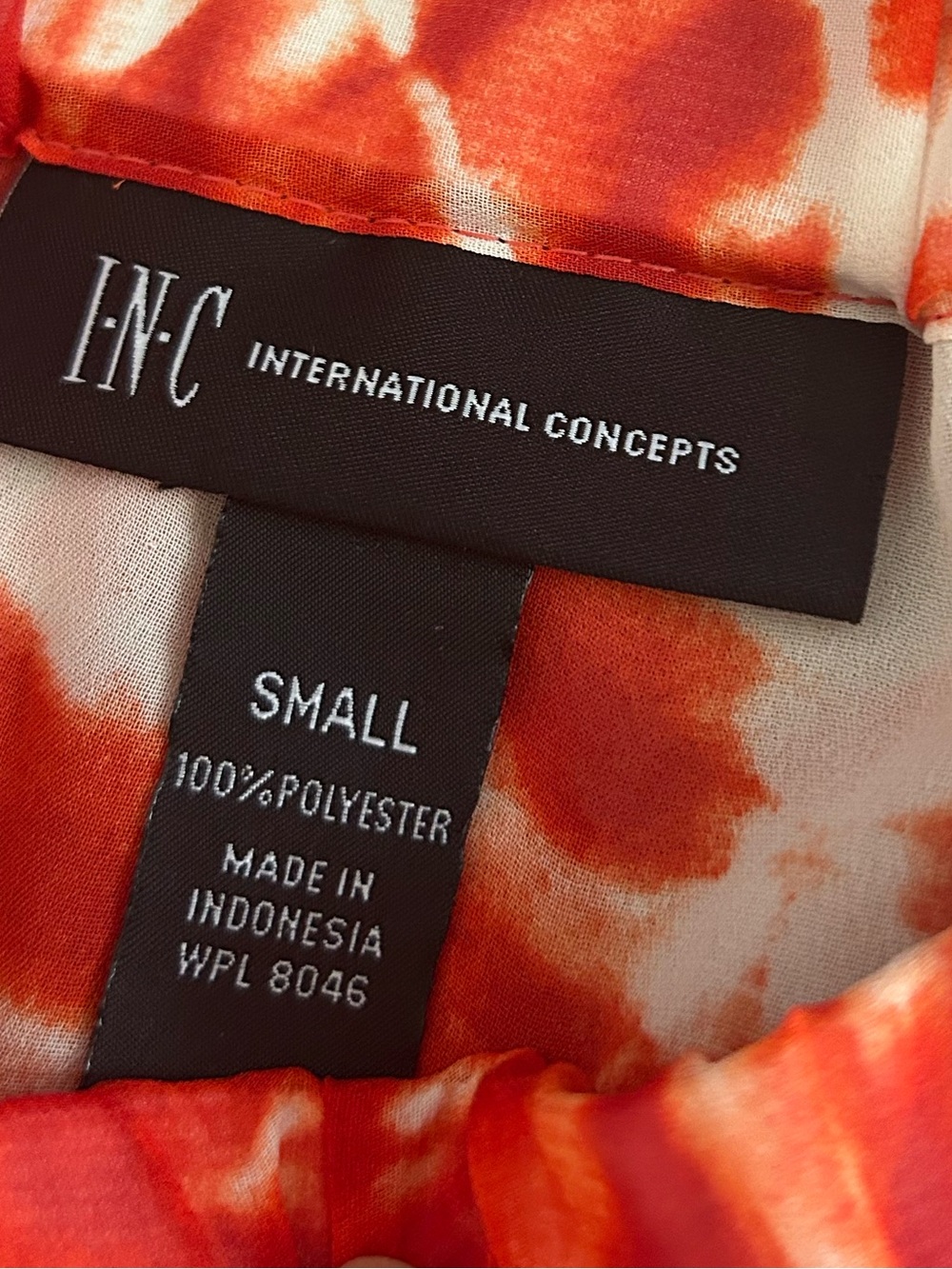 INC International Concepts Red White Tie Dye Maxi Skirt Small Bohemian Flowy - Picture 3 of 8